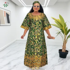 H&D African Dresses For Women Traditional Clothing Embroidery Printed Outfits Bubu Gown Abayas Robe Kaftan Boubou Djellaba 2025