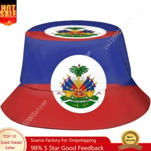 Haiti Flag Bucket Hat Men Women Haitian Outdoor Cap Fisherman