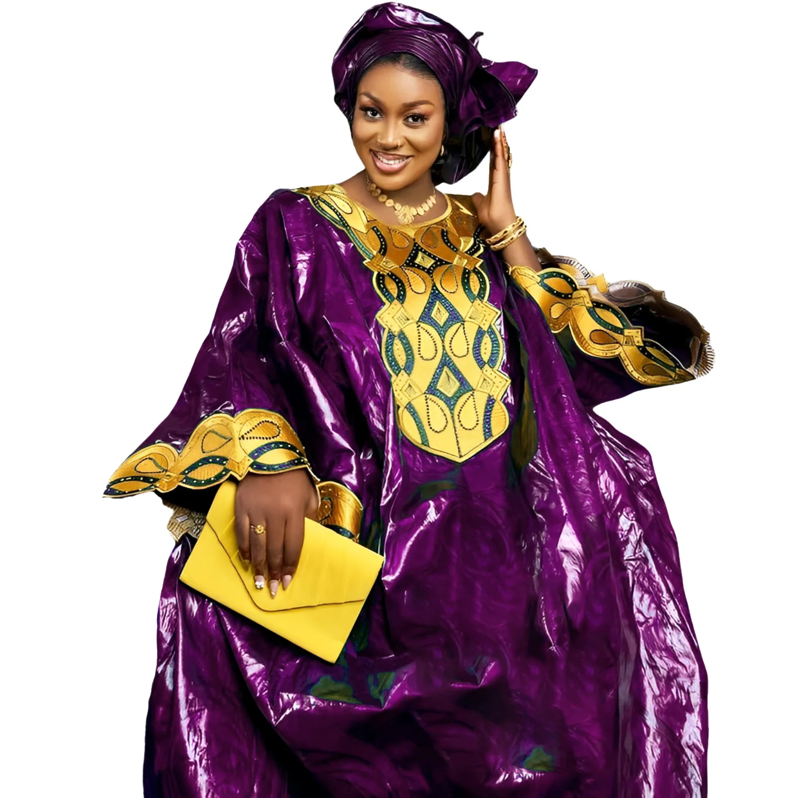 African Dresses For Woman Bazin Riche Embroidery Design Long Dress - Image 6