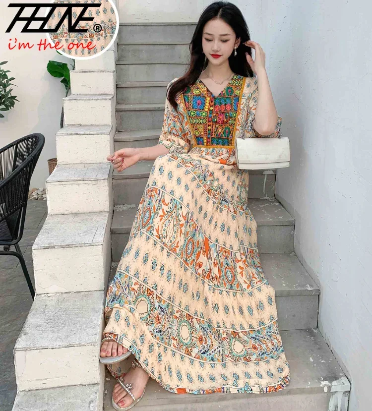 Indian Dress for Women Summer Embroidery Chic Elegant Party Dresses Clothes Vintage Long Maxi Prom Bohemian Beach Robe Vestidos - Image 10