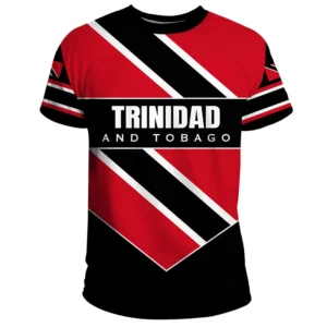 Trinidad And Tobago Flag Pattern T-Shirt Men 3D Printed Outdoor Sportswear Tee Shirts Round Neck Short Sleeves Street T Shirt