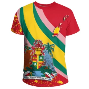Grenada Flag Graphic T-Shirt For Men 3D Printed Coat Of Arms T Shirt Sportswear Round Neck Short Sleeves Casual Tee Shirts