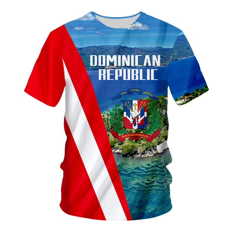 Dominican Republic T-shirt Men Women 3D Printing National Flag And Emblem Crew Neck T Shirts Streetwear Casual Fashion Tee Top - Image 12