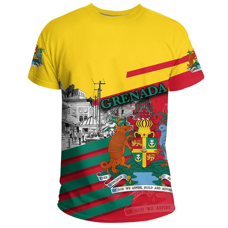 New Design Dominica Flag T-Shirt 3D Printed Coat Of Arms T Shirt For Men Summer Short Sleeves Casual Oversized Tee Shirts - Image 4