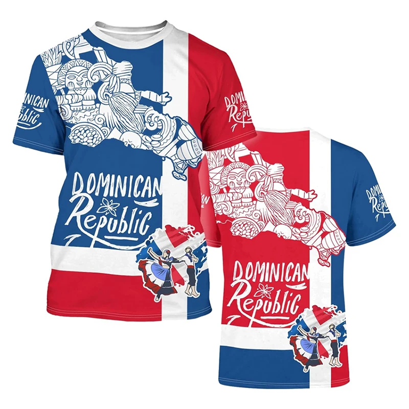 Dominican Republic T-shirt Men Women 3D Printing National Flag And Emblem Crew Neck T Shirts Streetwear Casual Fashion Tee Top - Image 3