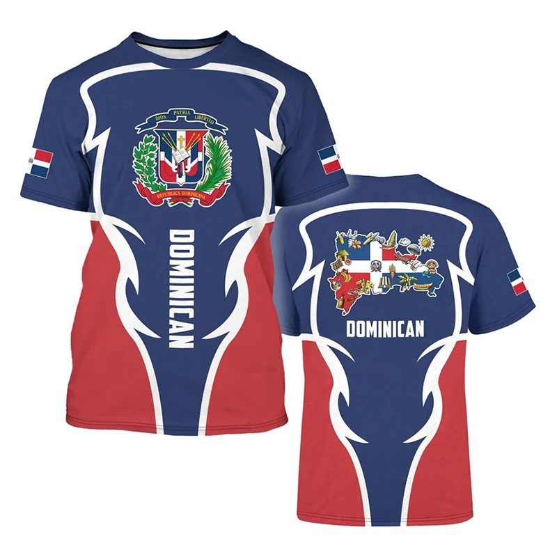 Dominican Republic T-shirt Men Women 3D Printing National Flag And Emblem Crew Neck T Shirts Streetwear Casual Fashion Tee Top - Image 2